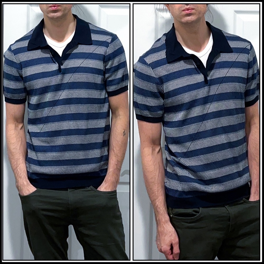 Perry Ellis horizontal stripe polo Men’s size Medium